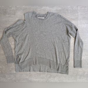 All saints Woman's Gray Long Sleeve Sweater One-sided Open Shoulder Size XS
